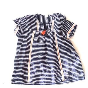 Navy striped Crew Cuts top